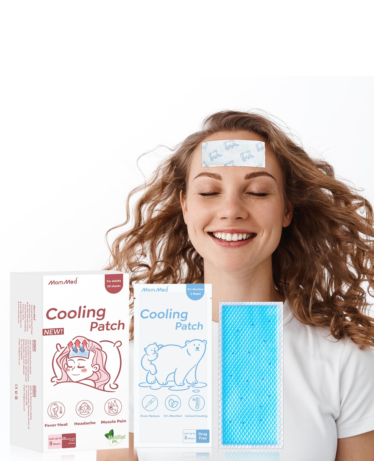 Fever Patch,Fever Patch for Adults,20 Count Fever Cooling Pads for Fever Discomfort,Pain Relief,Drug Free,Fever Reducer (Female)