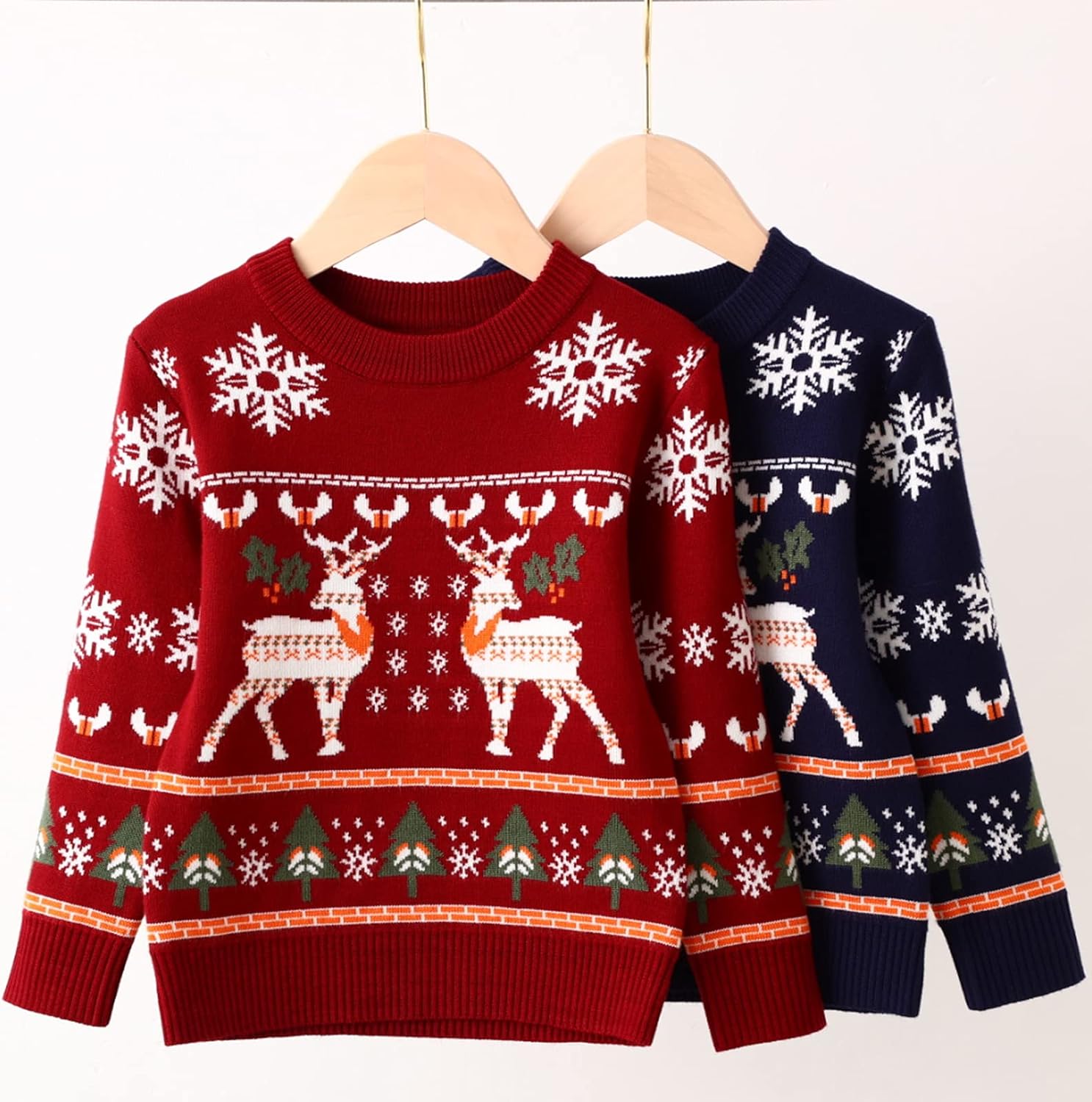 Kids Boys Girls Christmas Sweaters Holiday Reindeer Knit Pullover Sweatshirt Funny Long Sleeve Tops Shirt 2-8 Years - Image 2