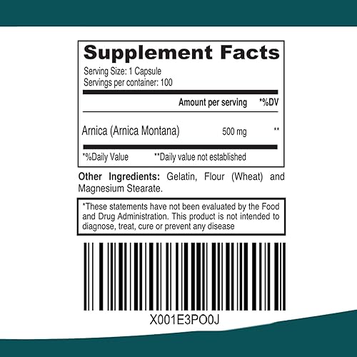 Miniatura 4 de Arnica Montana Alivio del dolor Arnica 100 cápsulas