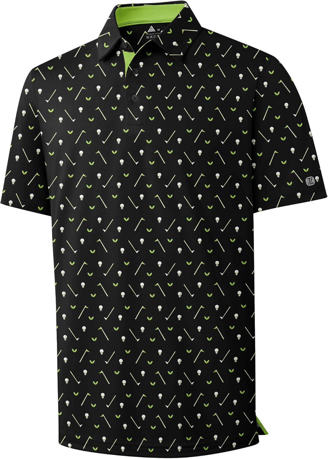 ZITY Men's Golf Polo Shirt Short Sleeve Performance Moisture Wicking Collared Print Shirt for Golf and Casual Wear