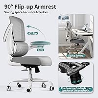 Vista 4 de Silla de oficina – Silla de escritorio ergonómica con soporte lumbar ajustable, silla de computadora de malla, silla ejecutiva para oficina en casa