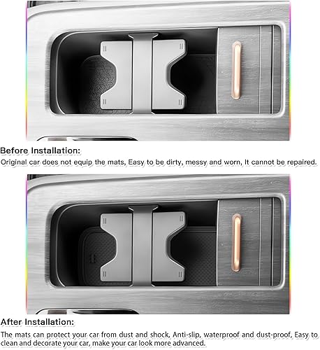 Miniatura 9 de SKTU Tapete con ranura para puerta C-HR CHR 2018-2022 antideslizante para puerta interior para puerta de Toyota, compartimento de puerta, forros de