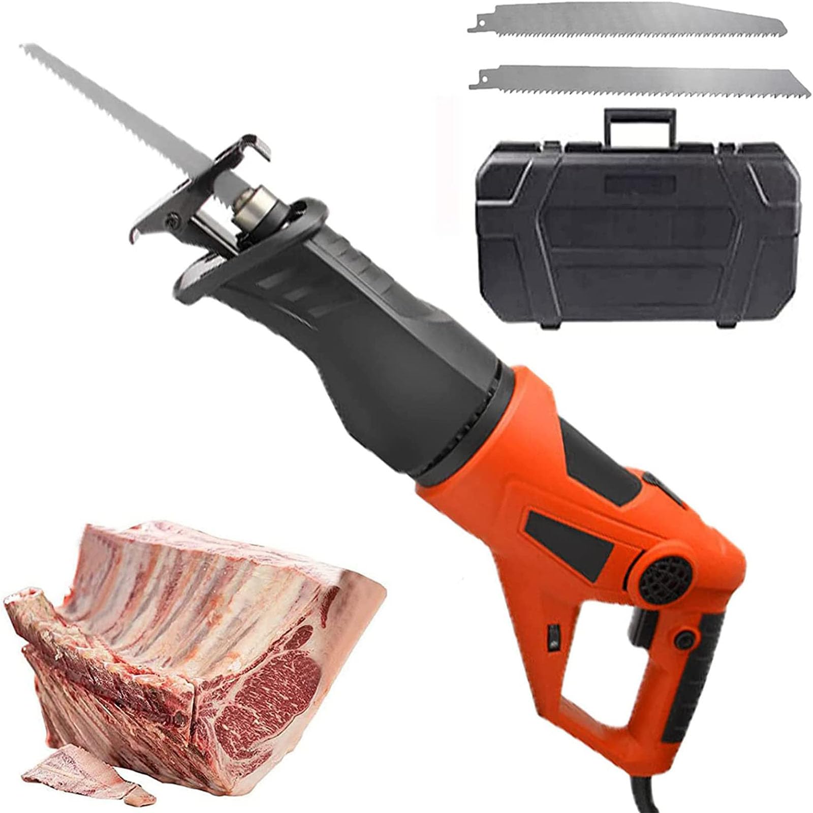 Sierra para Huesos eléctrica Alternativa Máquina cortadora de Sierra para Huesos portátil con Hojas de Sierra Cortador de Carne Alternativo multifunción para Cortar Huesos de Carne congelada Chuleta