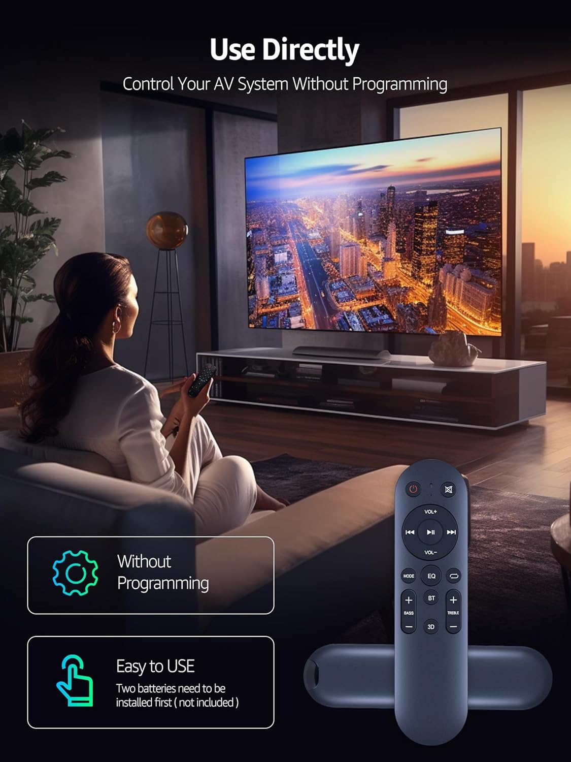 Replacement Remote Control Compatible with RAINEVERRY 5.1 Soundbar with Dolby Audio