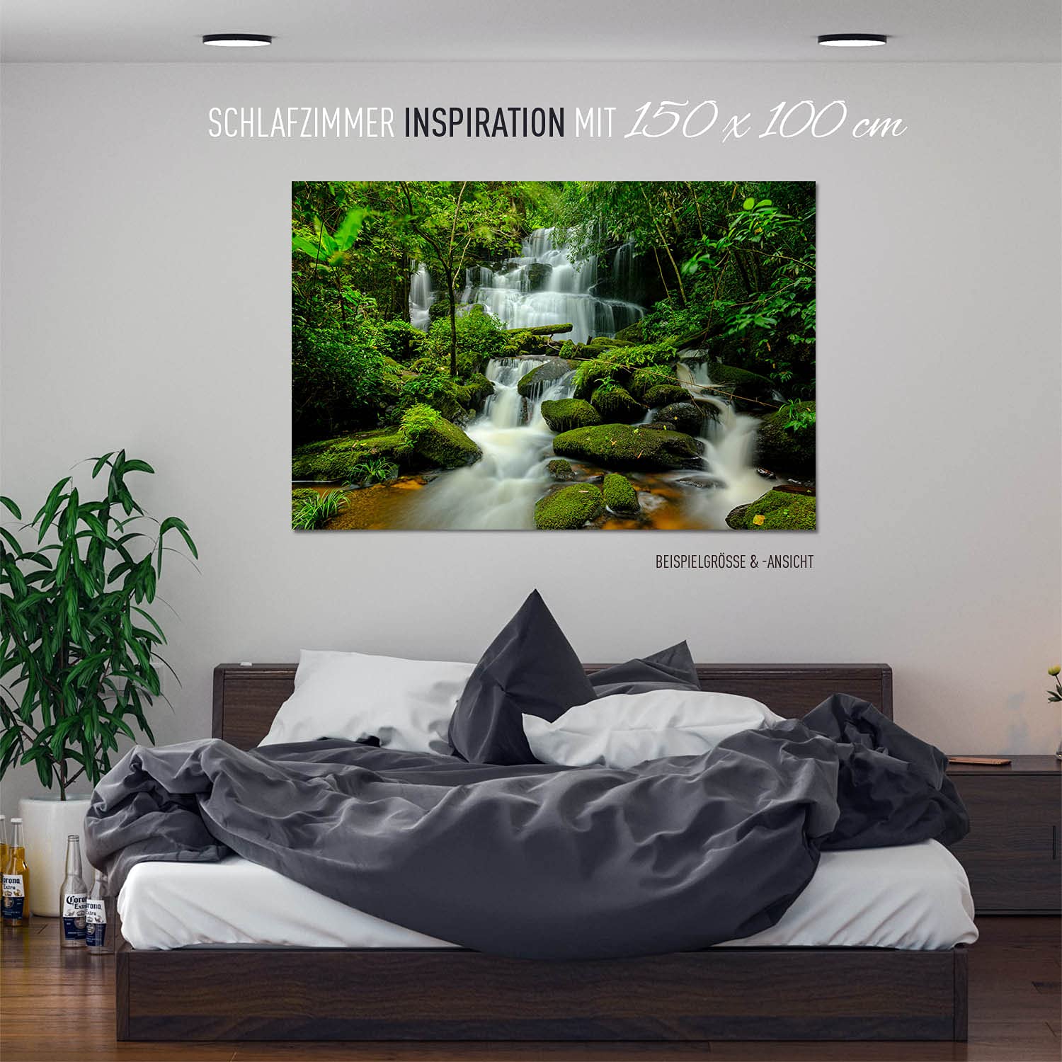 BilderKing Wandbild Wasserfall Regenwald - 200cm x 150cm Poster matt