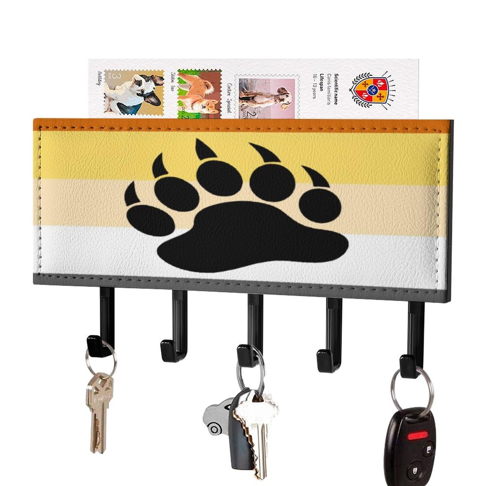 NCLQVJXZKHW Gay Bear Key Holder with 5 Hooks Key Hooks Wall Mounted Key Racks Key Hanger Organiser Shelf
