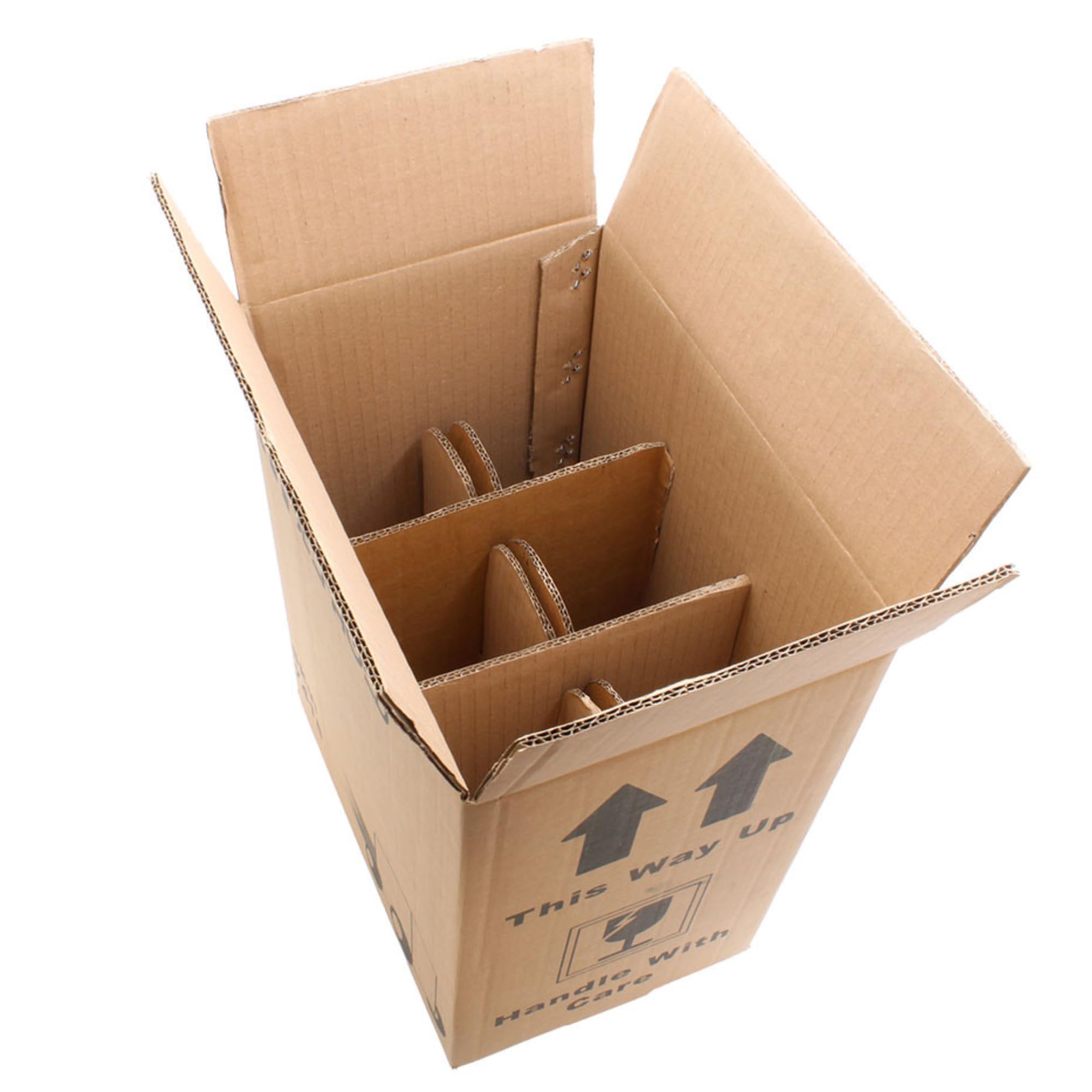 Selfhold Brown Double Wall 6 Bottle Wine Shipping Box (270 X 185 X 330Mm) With Dividers And Brace - Ideal For Liquor Stores, Events, And Gifting Wine | Made In Britain (10 Boxes)
