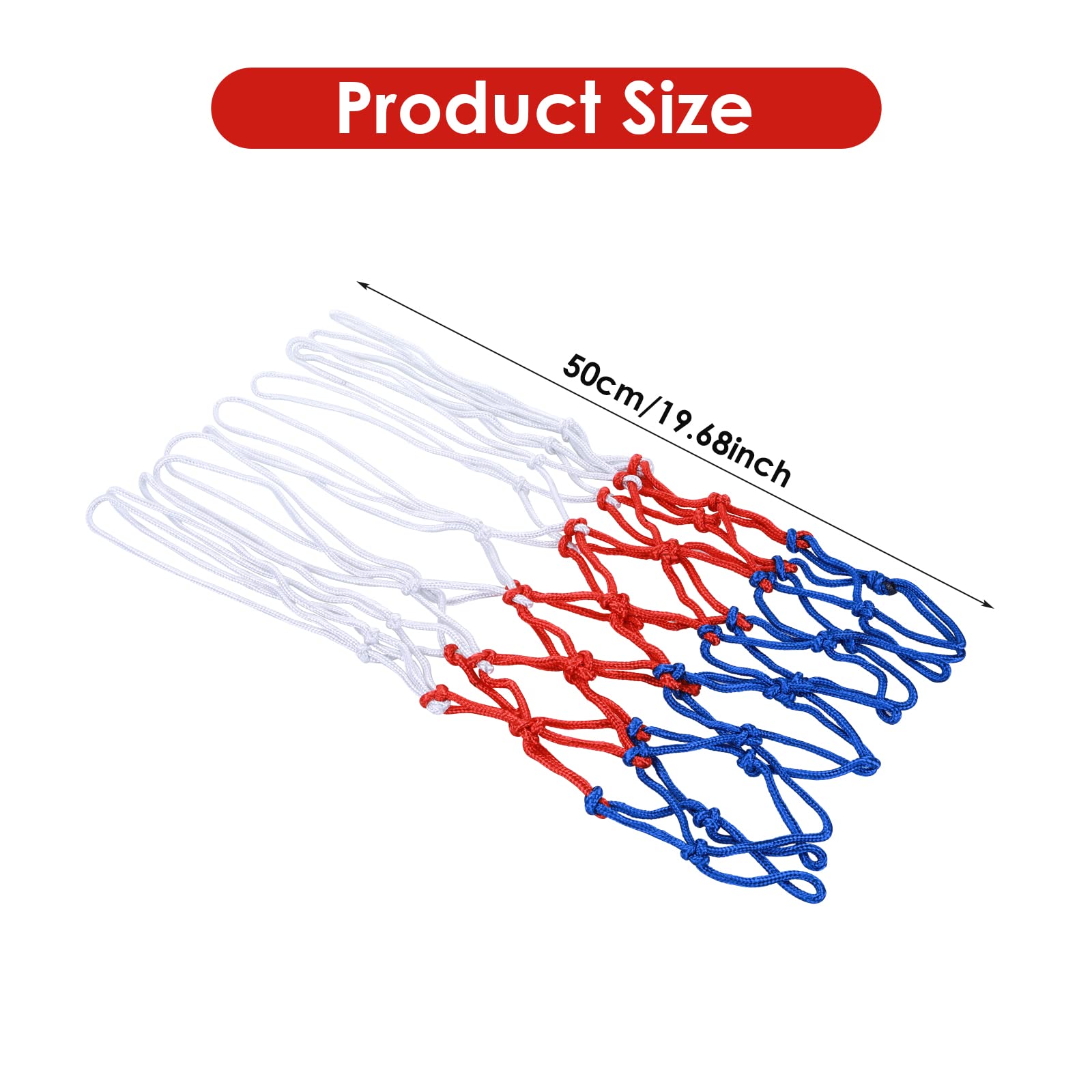 2x Basketball Netz Wetterfest - Nylon Korbnetz 55cm Standard