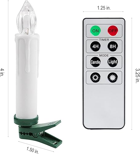 Miniatura 2 de WYZworks Paquete de 10 velas LED sin llama con clip y ventosa para velas de árbol de Navidadventana, luces de vela blancas cálidas parpadeantes de