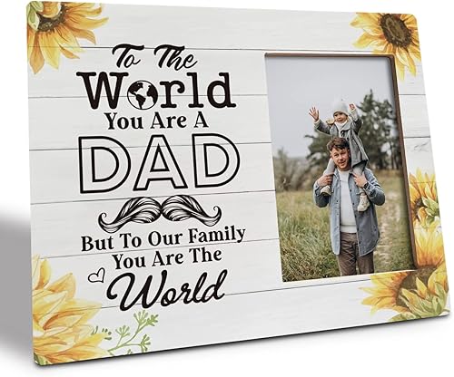 Placa decorativa de regalo para papá, con texto en inglés "To the World You Are A Dad but to Our Family You are the World", cartel enmarcado de Placa decorativa de regalo para papá, con texto en inglés "To the World You Are A Dad but to Our Family You are the World", cartel enmarcado de