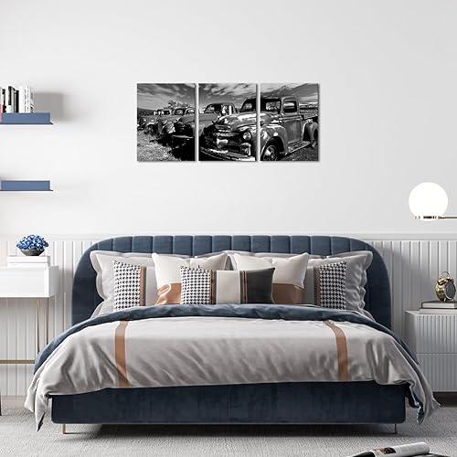 Miniatura 3 de Arte de pared de coche en blanco y negro, impresión de imagen retro para automóvil, decoración de pared para sala de estar, dormitorio, decoración