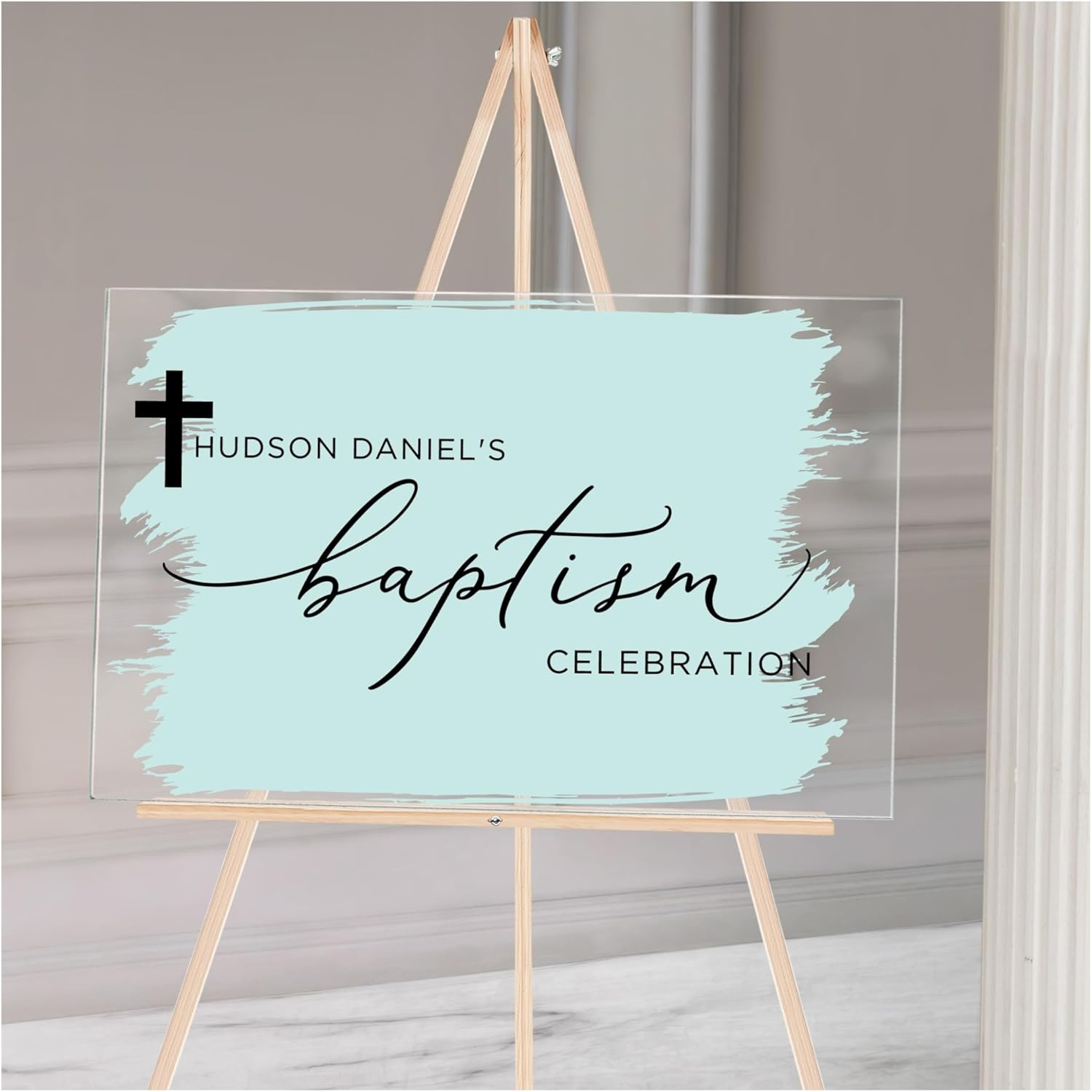 Personalized Baptism Sign Decal, Letters for Balloon Arch, Big Round Backdrop,Removable Vinyl Lettering, Catholic Party Decor, Several Sizes & Colors, Decal ONLY