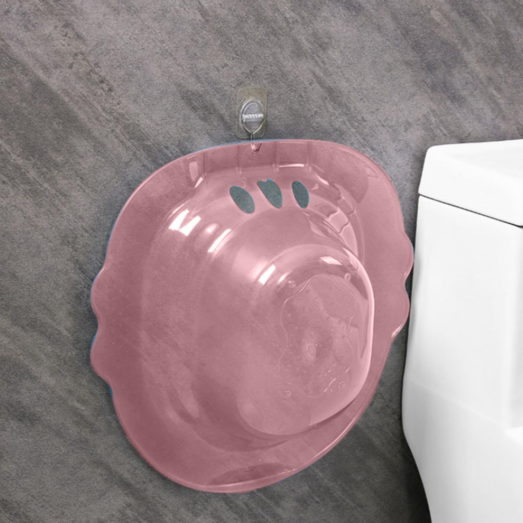 Baño Sitz para el inodoro, sobre el baño Sitz Bath para hemorroides, bidé portátil anti-superflujo con agujeros de drenaje, baños de sitz para hemorroides cuidados privados posparto (rosa)