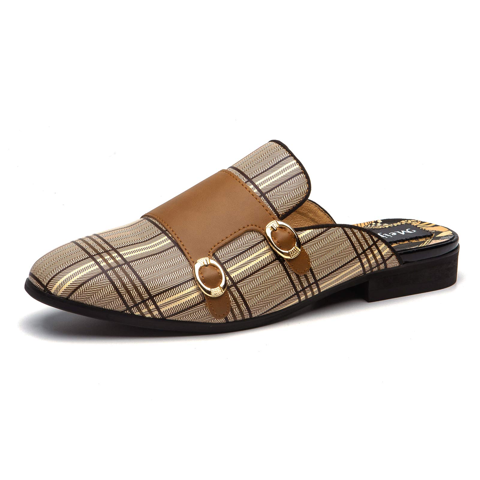 Meijiana Men's Slippers Slip-On Loafers Leather Formal Wear Casual Open Back Sandals