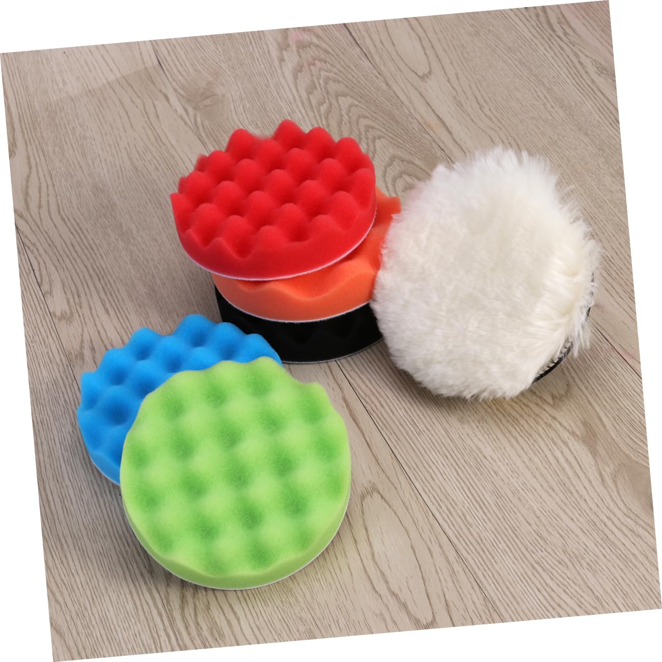 CALLARON 2 Sets Auto-detailing-kit 5 Zoll Selbstklebendes Polier- Und Polierpad-set Aus Wolle Und Pad Zum Lackieren Wachsen Polieren Und Versiegeln 7 Stück * 2