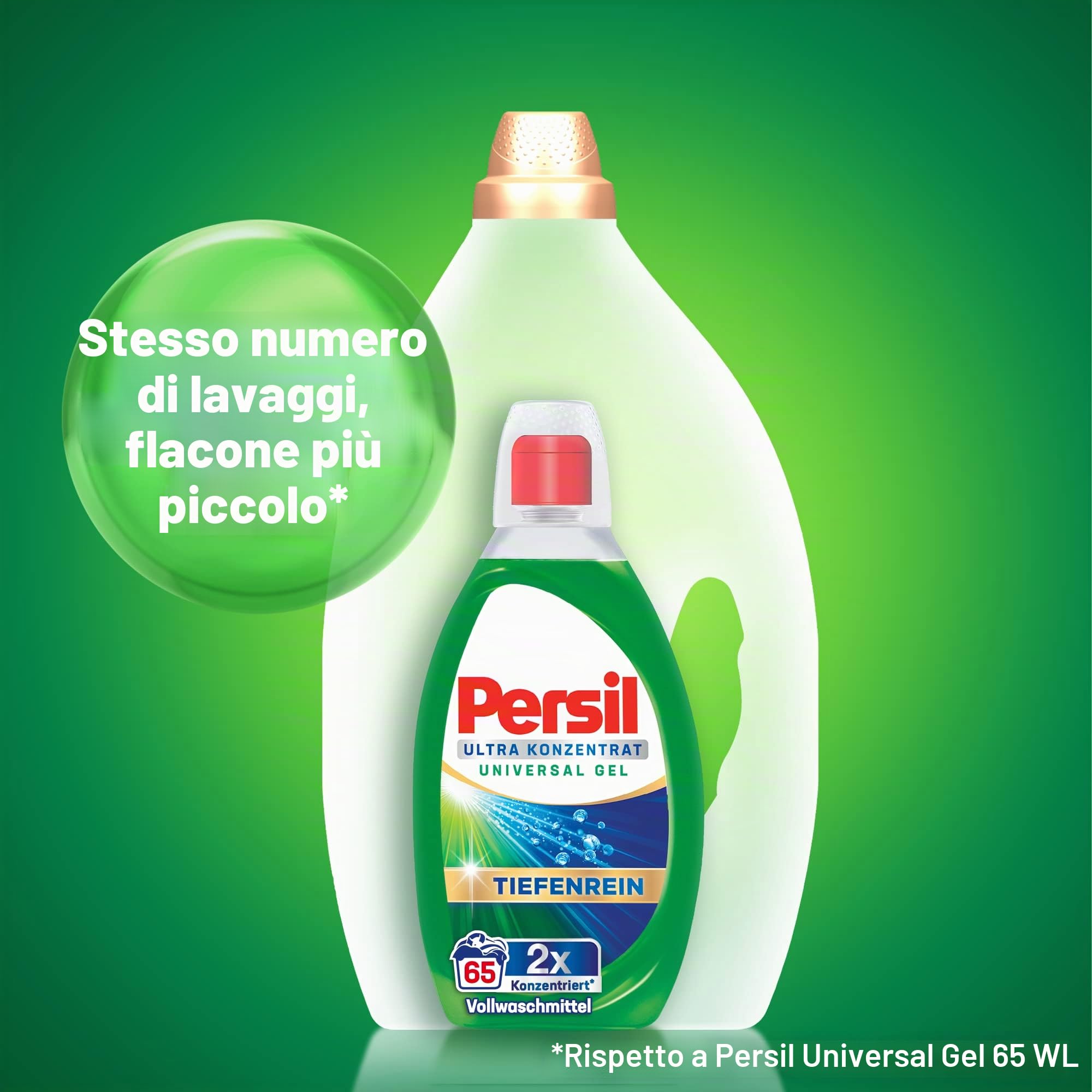 Persil Detergente gel ultra concentrato, universale, 130 lavaggi (2 x 65), detersivo liquido altamente concentrato con tecnologia Deep Pure Plus contro le macchie più ostinate
