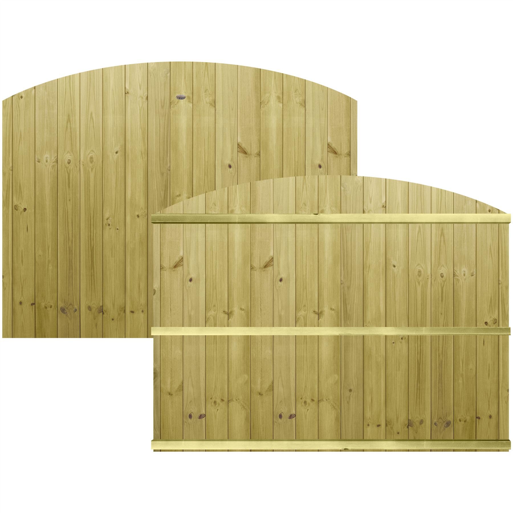 6ft x 4ft Dome Top T&G Semi-Braced Fence Panel Treated Timber Fencing