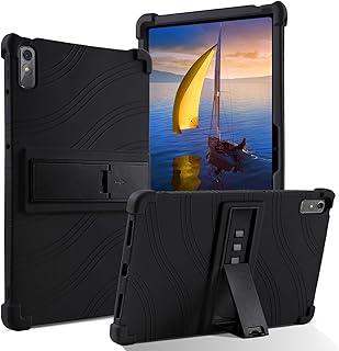 DUEDUE Case for Lenovo Tab P11 2nd Gen/Xiaoxin Pad Plus 2023, Soft Silicone Tablet Case with Adjustable Stand Cover for Lenovo Tab P11 Gen 2 11.5 inch Tablet（TB350FU/TB350XU） Black