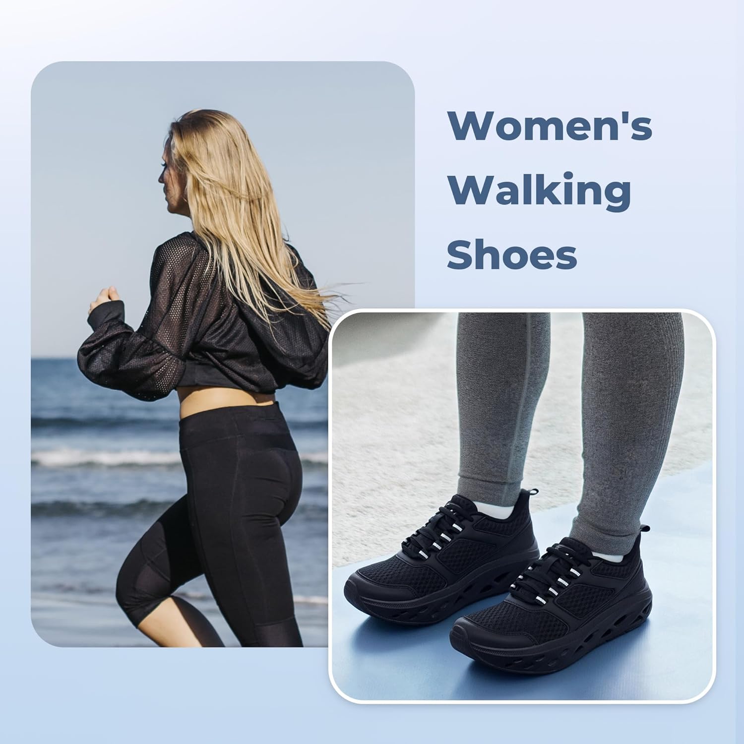 RomenSi Womens Arch Support Walking Shoes Wide Orthotic Plantar Fasciitis Tennis Shoes Athletic Slip On Fashion Running Shoes US 6-11 - Image 7