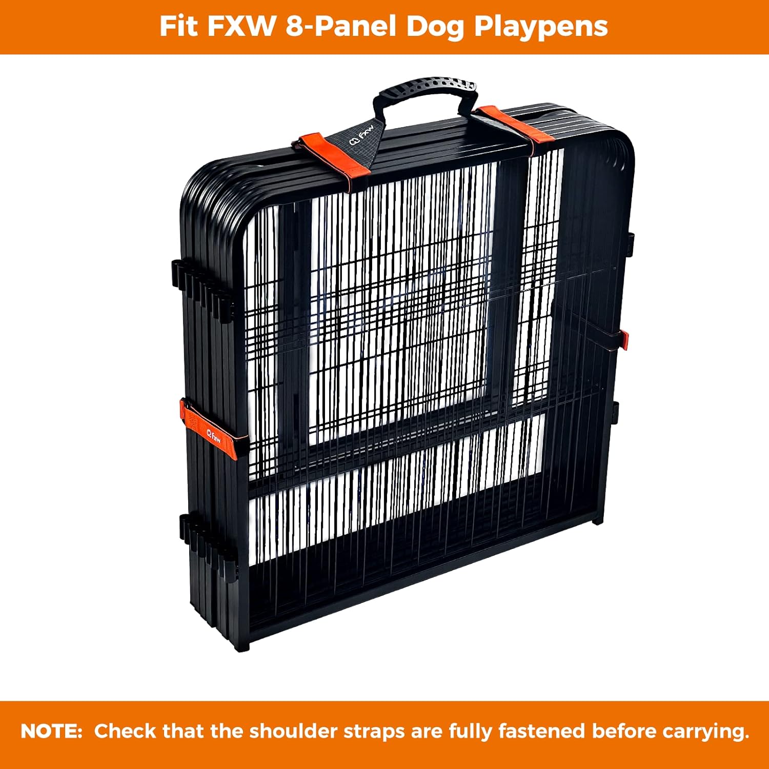 FXW Easy-Carry Straps, Storage Bag Fit 32" Height, 8 Panels, 9 Stakes Dog Playpen, Designed for RV Trips