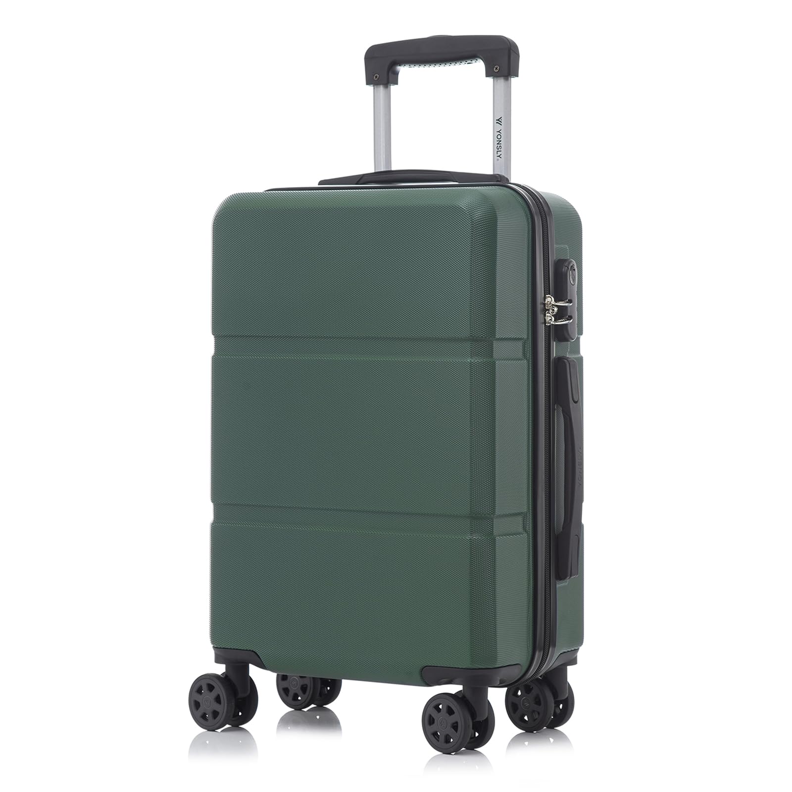 yonsly Koffer Suitcase, Trolley Reisekoffer, Rollkoffer Handgepäck mit 4 Rollen 360°, ABS Hartschalen, Sicherheitsschloss, Weicher Gummigriff, 210D-Futter