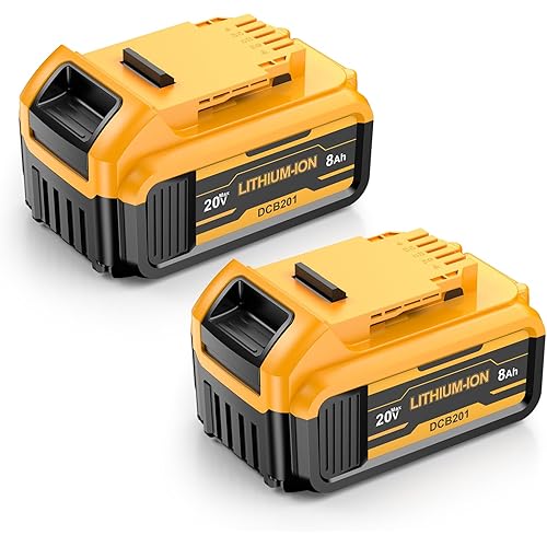 2 Pack 8.0ah Replacement for dewalt 20v max Battery Lithium Compatible with DCB208 DCB200 DCB206 DCB205 DCB203 Apply dewalt 20v max Cordless Power Tools