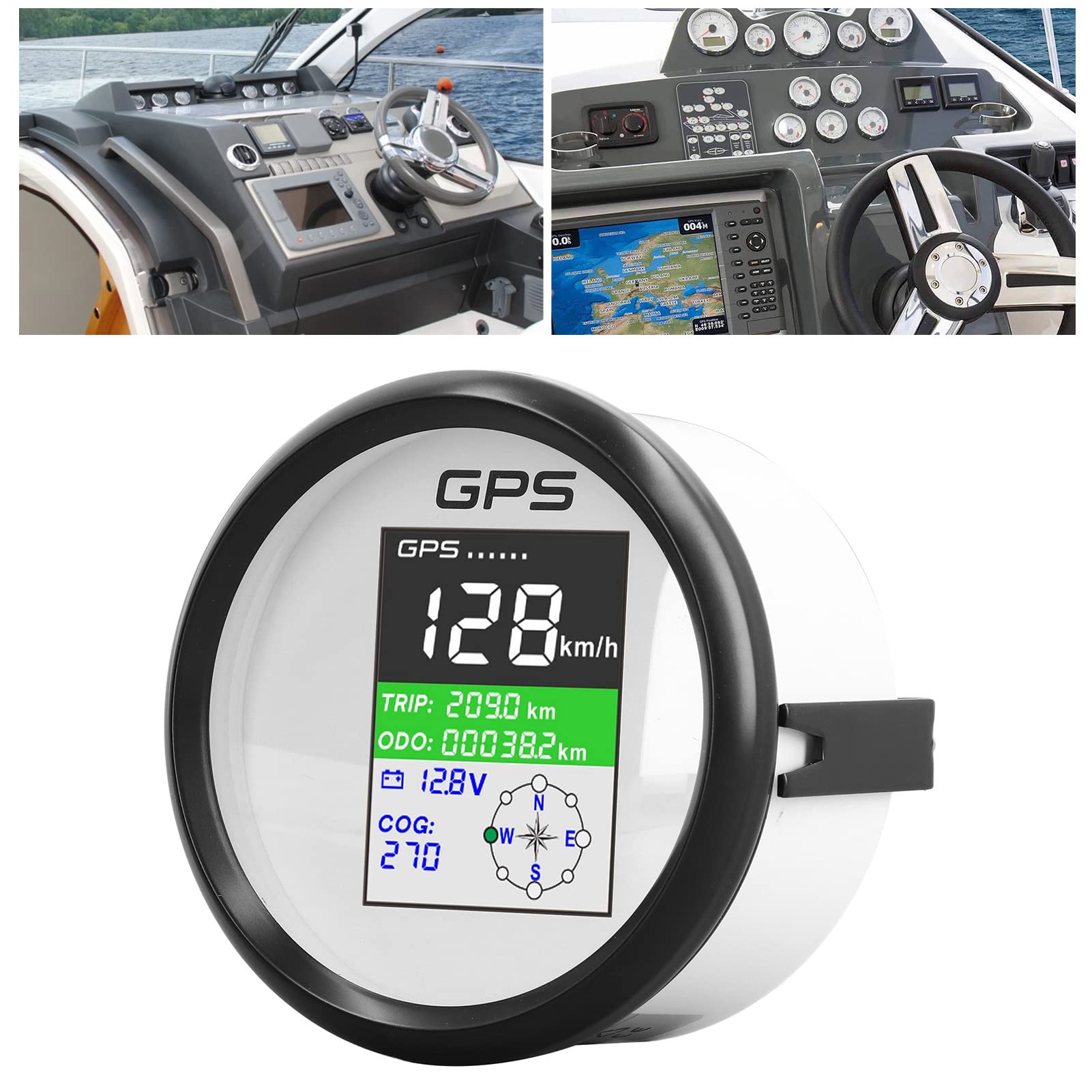 Velocímetro GPS de 85 Mm Nudo Mph Km H Multifunción DC9 32 V Pantalla TFT IP67 Odómetro Impermeable para Coche Camión Motocicleta Medidor de Velocidad Barco Odómetro Velocidad