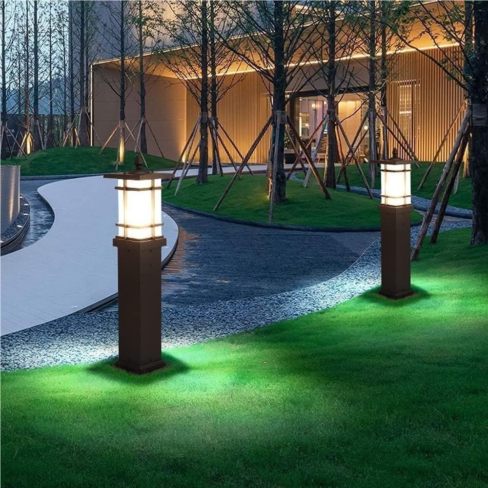 Outdoor Impermeabile Luci Bollard Vintage Alluminio Palo Paesaggistico