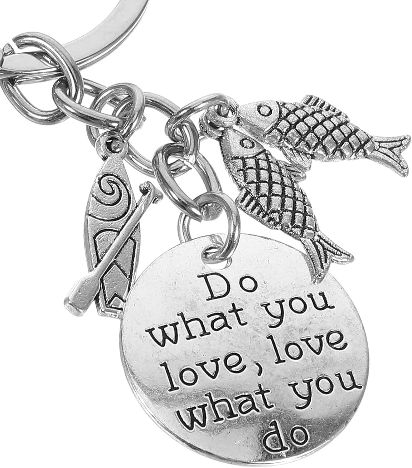 Unique Fish Hook Keychain for Fishing Enthusiasts, Silver Zinc Alloy Decorative Key Ring with Fine Craftsmanship, for Car Keys and Backpacks, Creative Fishing Charm Gift image 3
