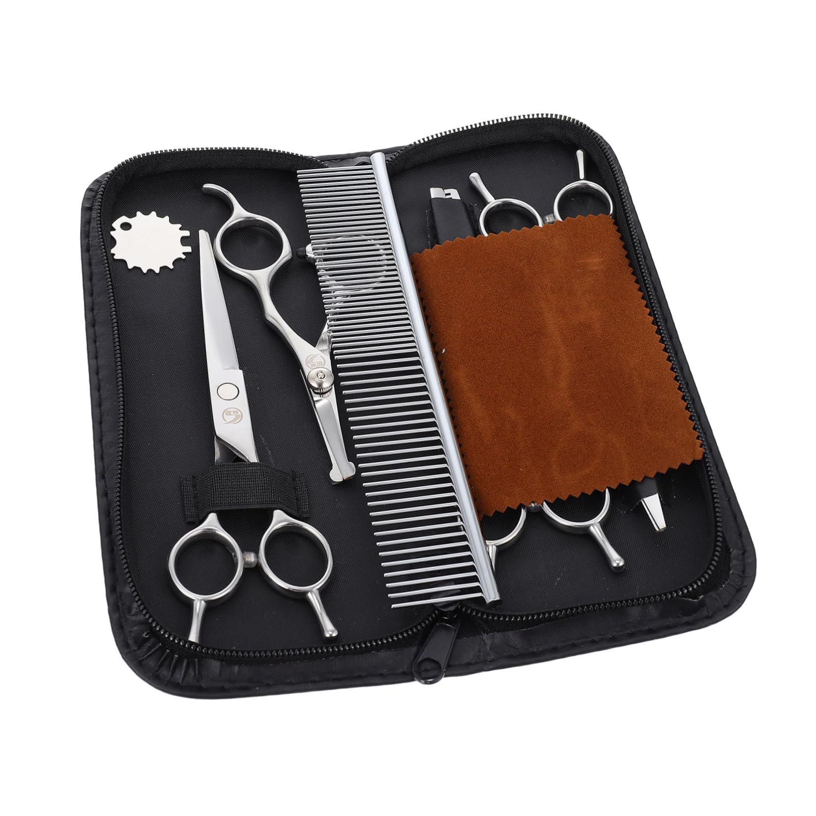 INOOMP Full Steel Pet Grooming Scissors Long Hair Trimming Pet Hairdressing Tools Dog Hair Cutting