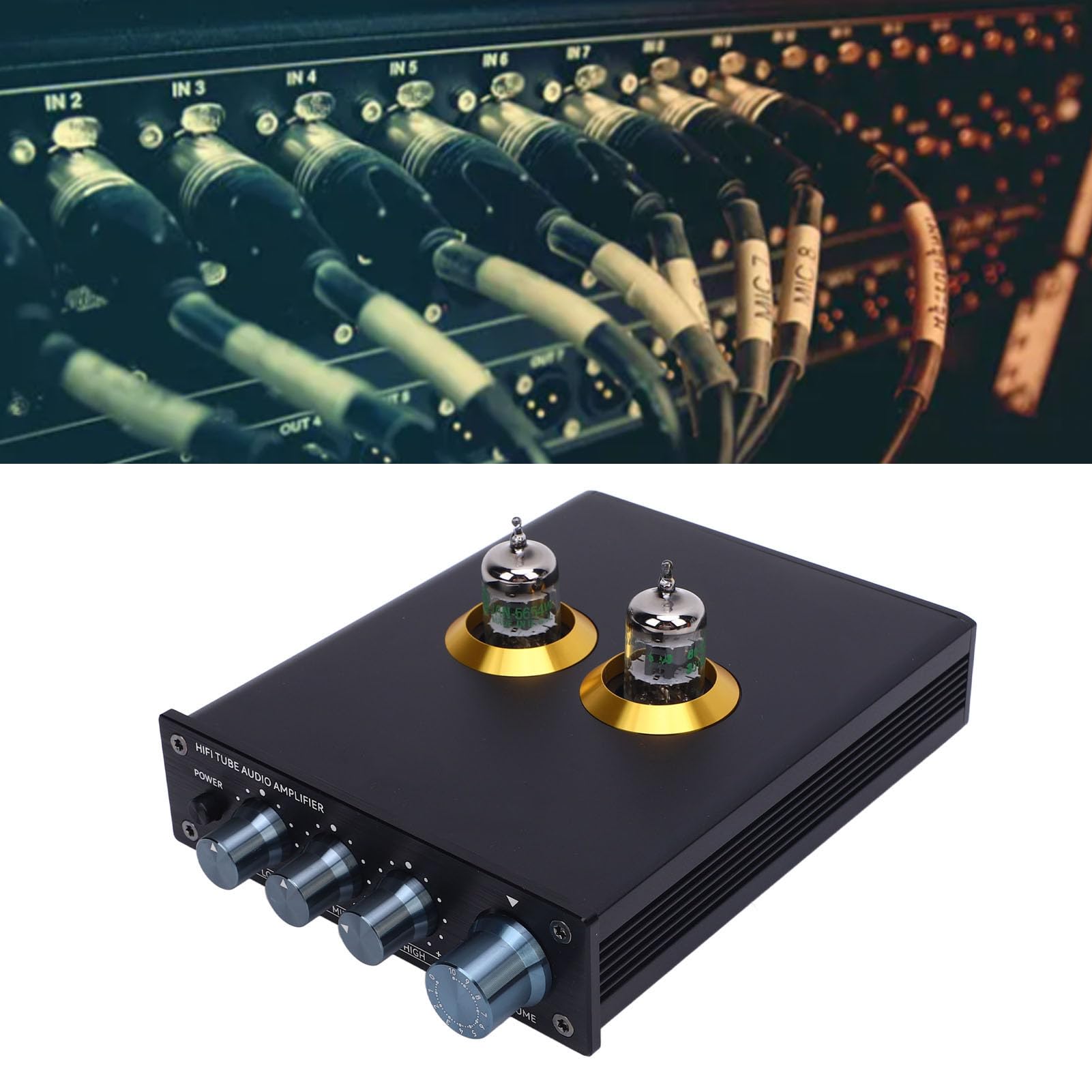 Preamplificatore Phono del Tubo a Vuoto con Basso Rumore di Terra, Circuito di Protezione in Uscita Integrata per Amplificatore Hifi Stereo Testa (Spina europea)