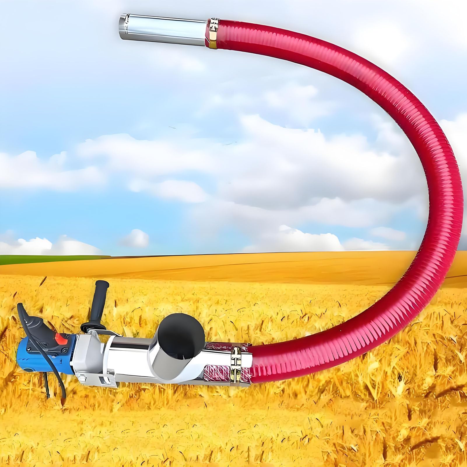 Caibendss Portable Grain Suction Machine,Small Household Grain Suction Conveyor,Portable Screw Conveyor for Granules, Cement,Powder,for Agriculture,Construction 150cm