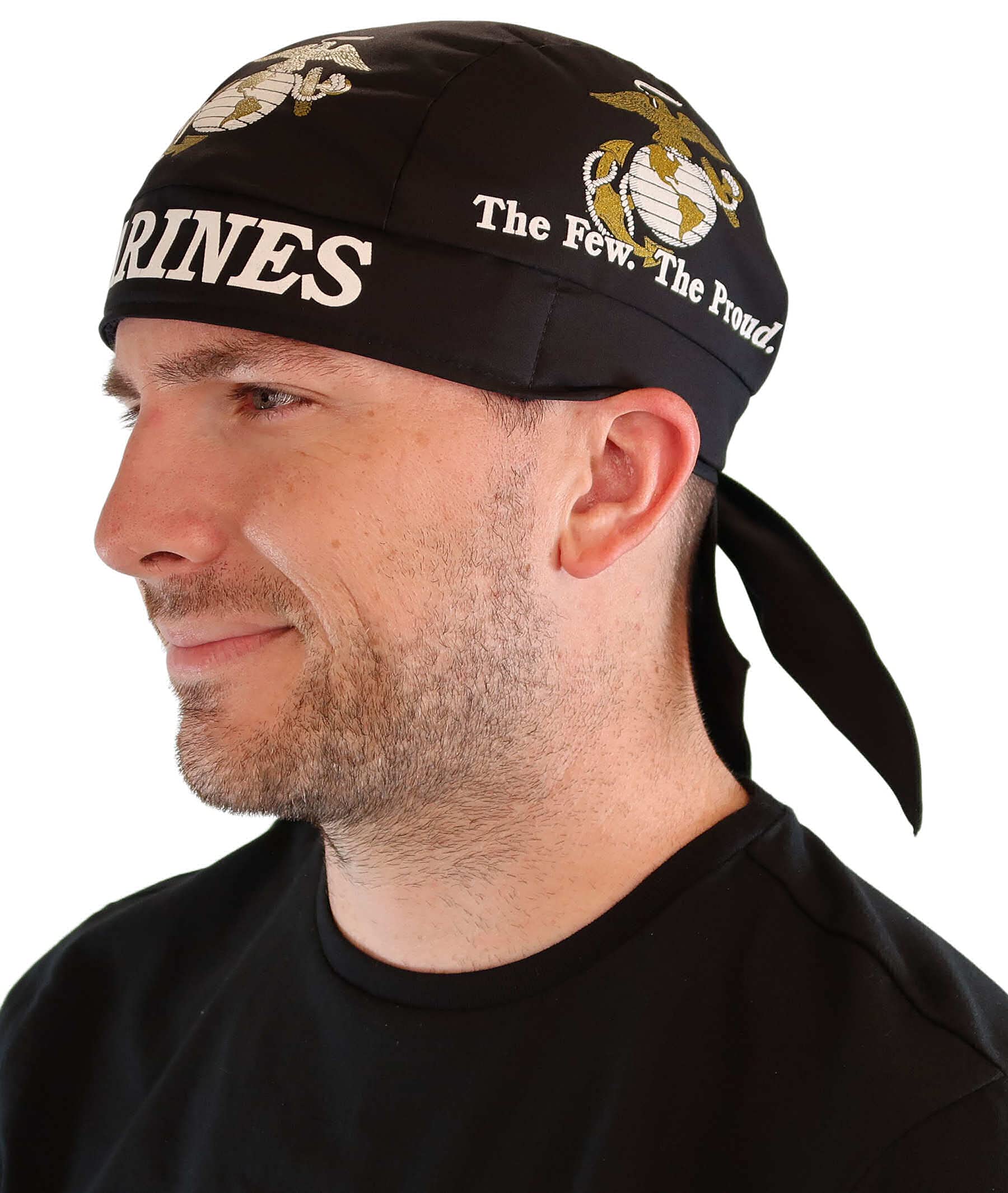 Sparkling EARTH Skull Cap Biker Caps Headwraps Do Rags Doo Rags - US Marines U.S. Marines
