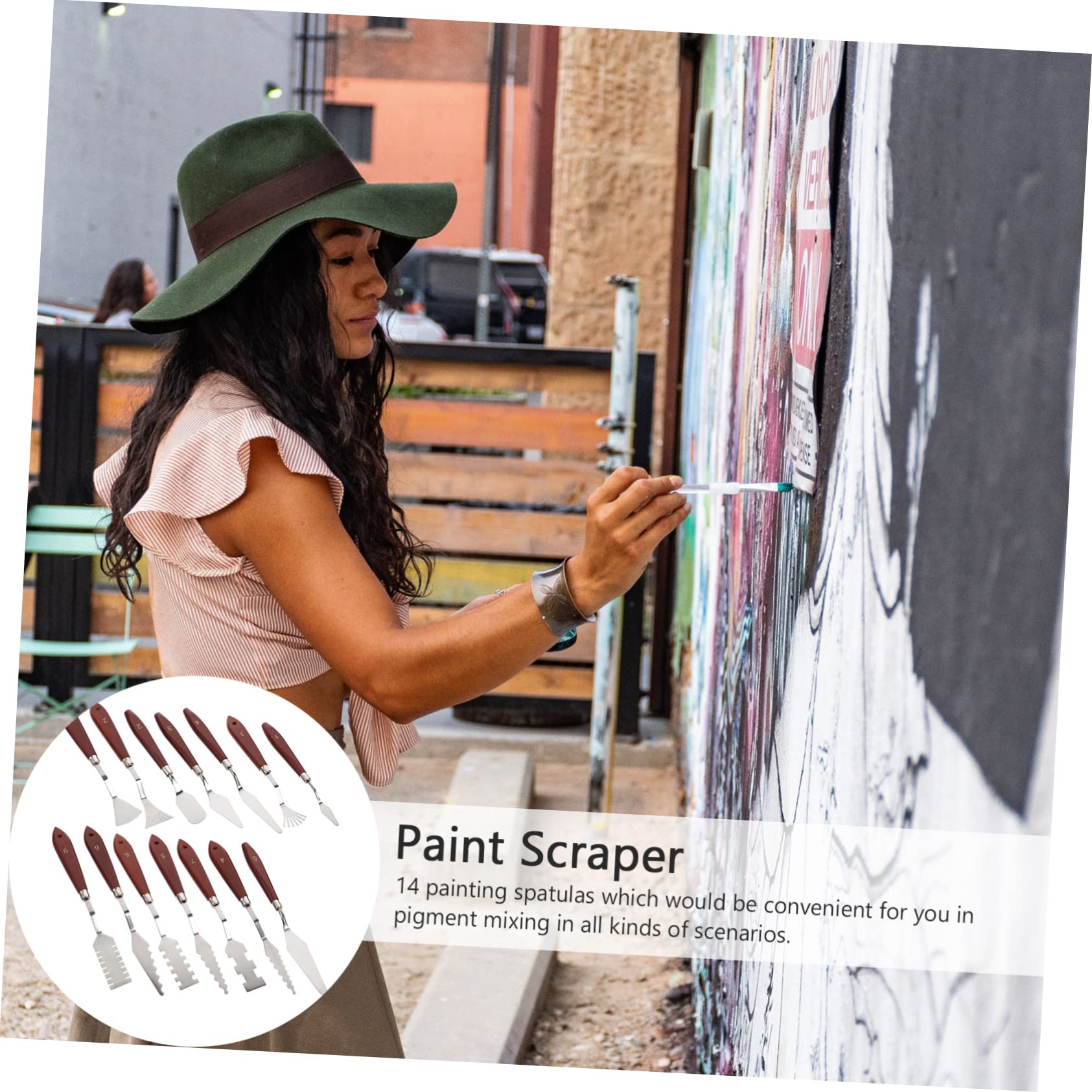 SHINEOFI Spatole Uniche Per Pittura A 14 Pezzi in Acciaio Inossidabile Versatili Per Pittura Acrilica A Per Artisti Ragazzi E Ragazze.