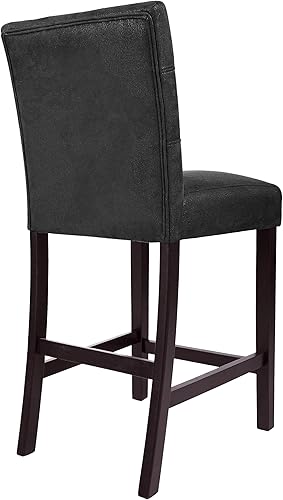 Miniatura 49 de Homepop Decoración del hogar | Taburetes de bar clásicos de altura de mostrador | Taburetes de bar de piel sintética de 24 pulgadas | Muebles
