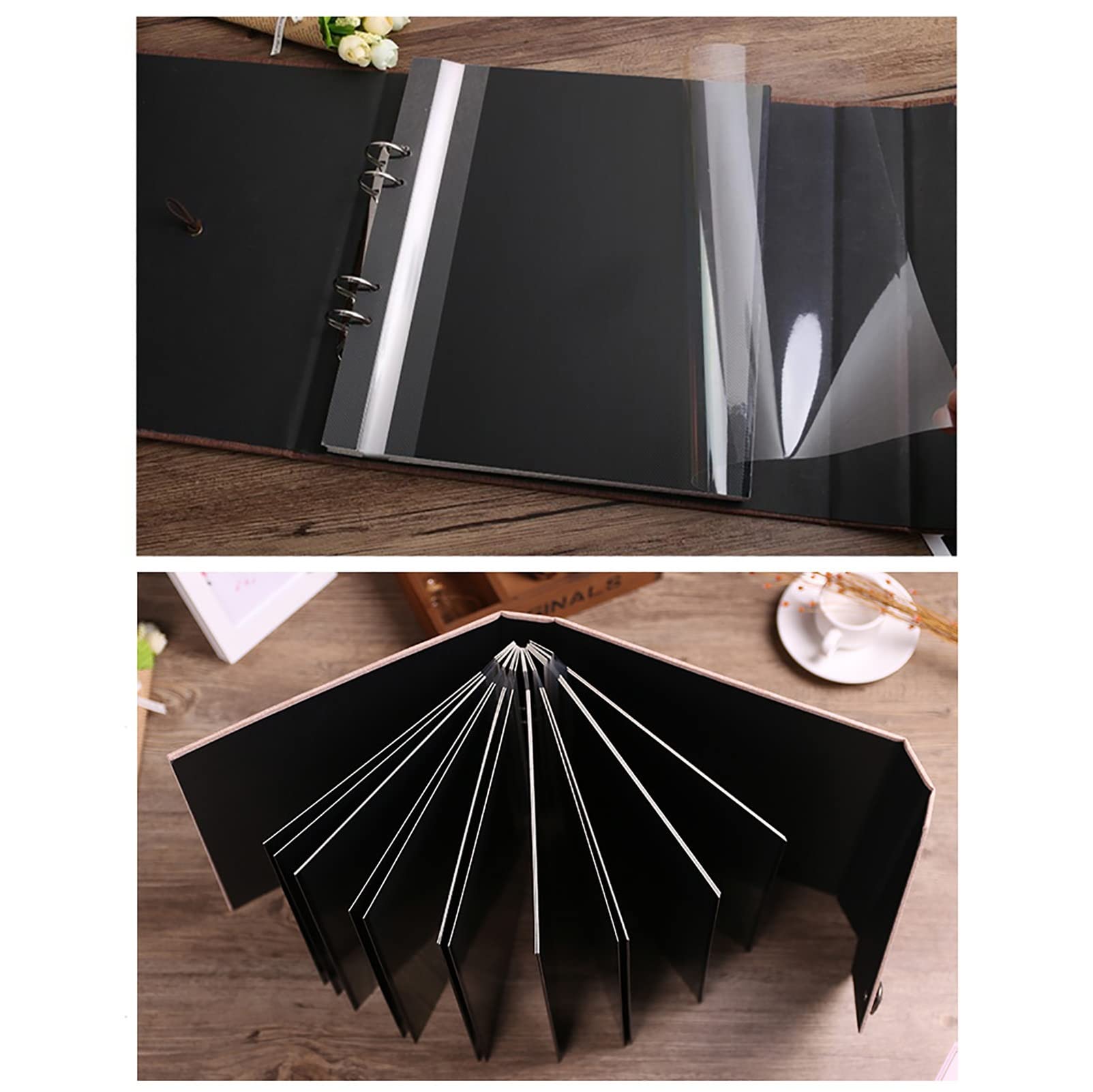 Samoprzylepny album fotograficzny, Koperta Kształt Tkaniny Pokrywa Zdjęcia Magnetyczne zdjęcia, Na Boże Narodzenie, Ślub, Rodzina (Color : Beige, Size : 10.2" x 11.0")