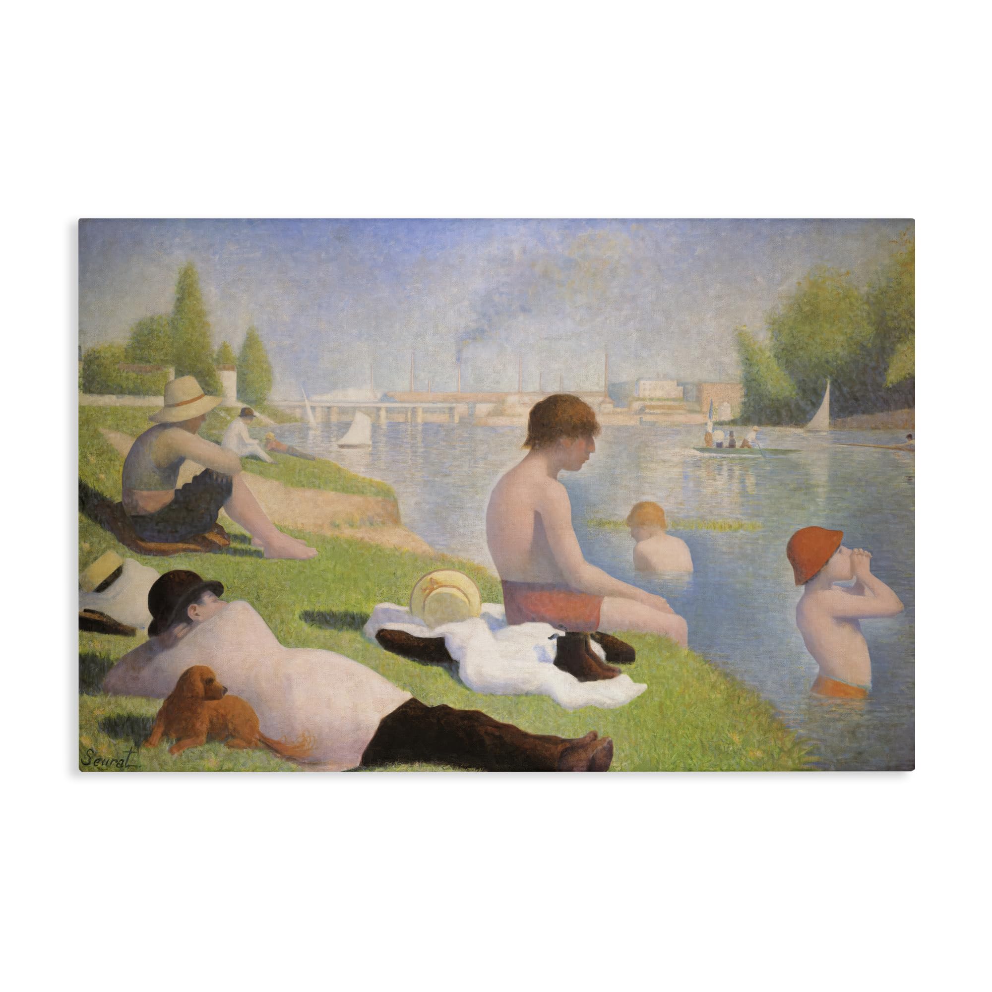 Stupell Industries Unframed Afternoon Bathers Seurat, 20 X 30 Inch Canvas Wall Art