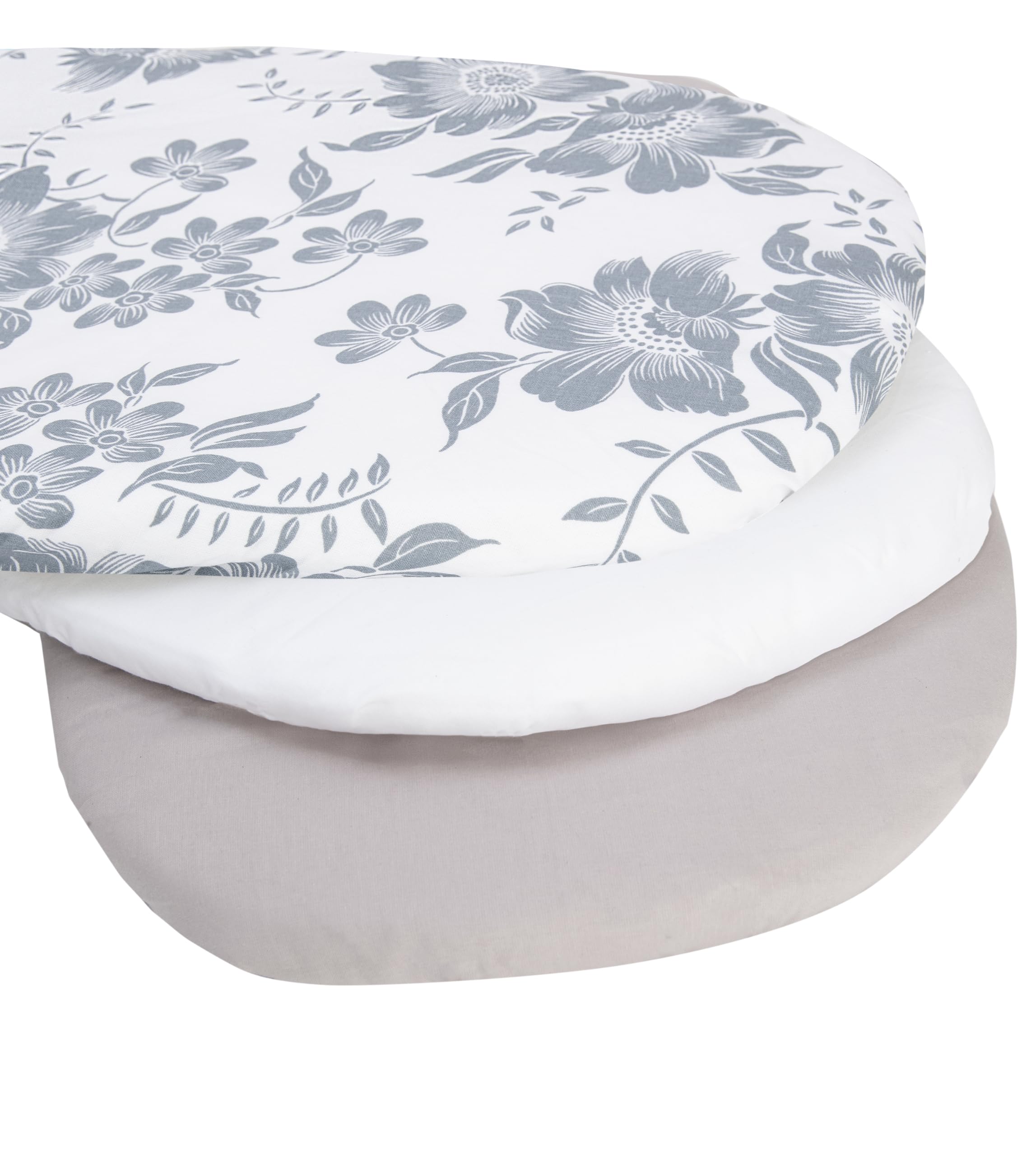 Medi Partners Set of 3 pcs. Fitted Sheet Pram 86 x 40 cm 100% Cotton Mattress Protector Baby, Berry-white-grey, Three pack - Image 2