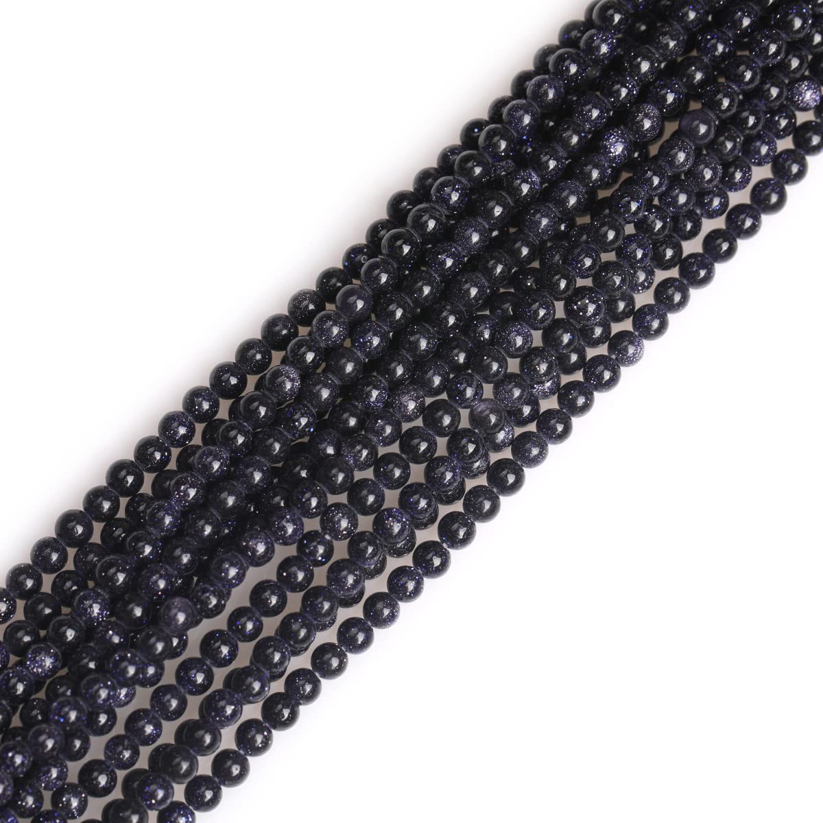 Gem-inisde 3mm Round Blue Sandstone Sand Stone Loose Beads for Jewelry Making 15" Jewellery Beads Making