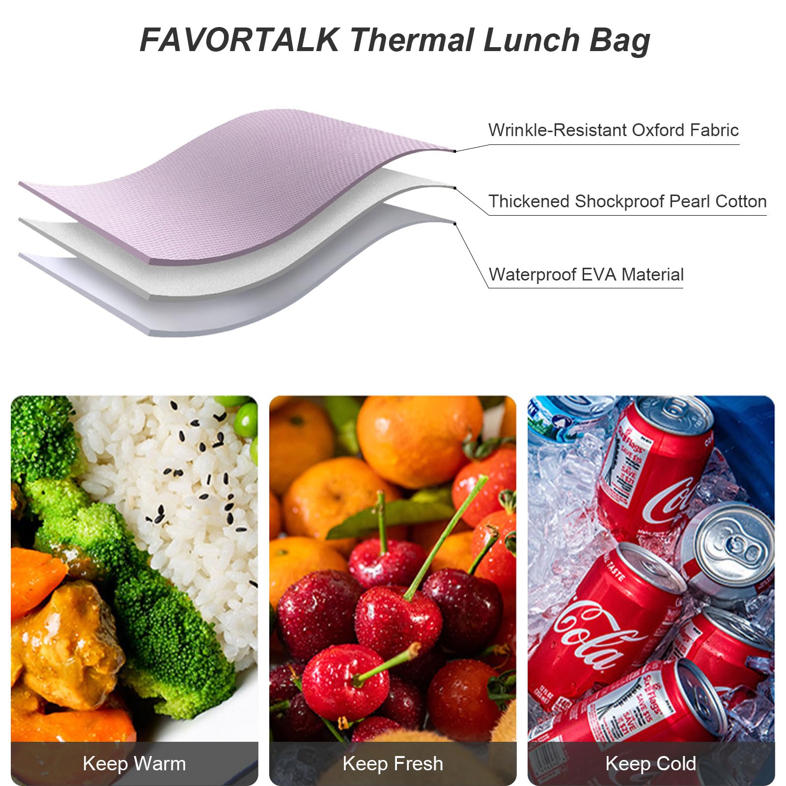 FAVORTALK Insulated Lunch Bags for Women Lunch Bag Green Waterproof Lunch Box Holder Leakproof Thermal Cool Bags with Adjustable StrapLunch Organiser for School Work Outoors 11 L - Image 3