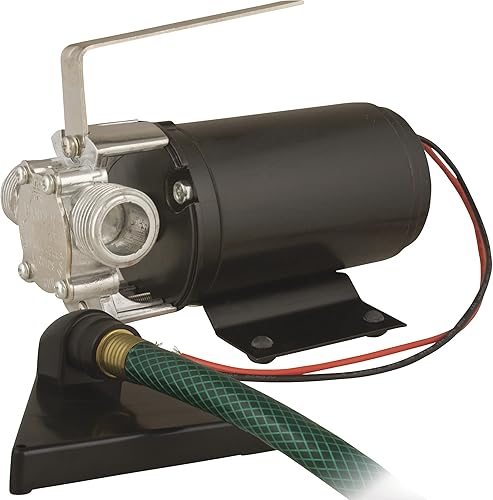 Star Bomba de transferencia portátil de 12 voltios con manguera de jardín y colador (4.75 GPM) Bomba multiusos para el hogar/RV para transferir o