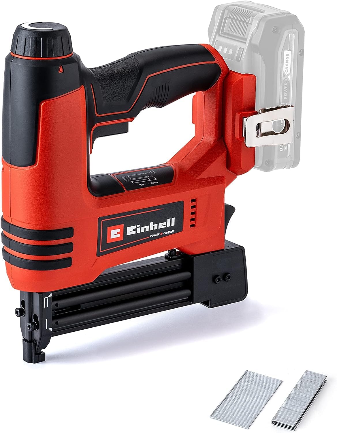 Einhell Akku-Nagler TE-CN 18 Li - Solo Power X-Change (Li-Ion, 18V, Tacker und Nagelpistole, max. 20 Schuss pro Minute, inkl. 300 Nägel, inkl. 300 Klammern, ohne Akku, ohne Ladegerät)