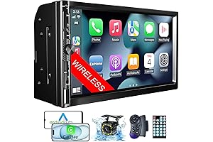 Wireless Double Din Car Estéreo with 7-Inch Touch Screen