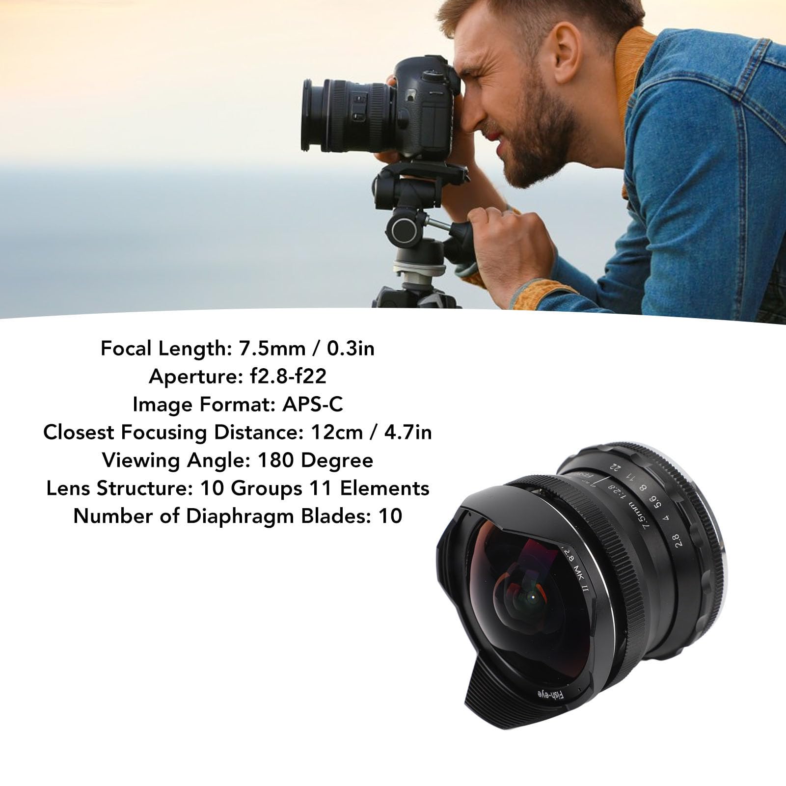 Amazon | 7.5mm F2.8 魚眼レンズ広角マニュアルフォーカス固定 E