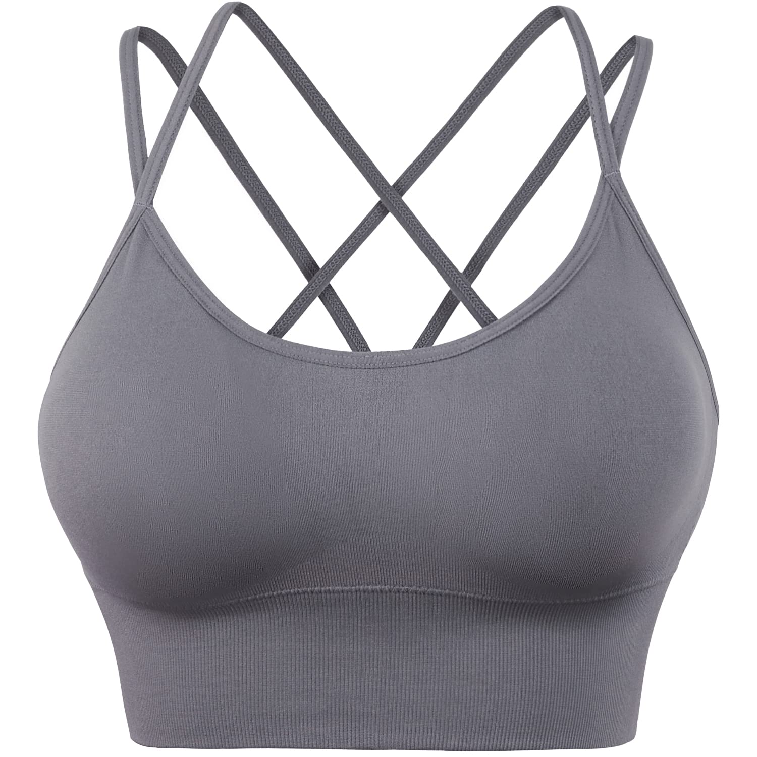 Dress CiciWomen'S Strappy Sports Bra, Longline, Thin Strappy Back Yoga Bra With Supportive Padding