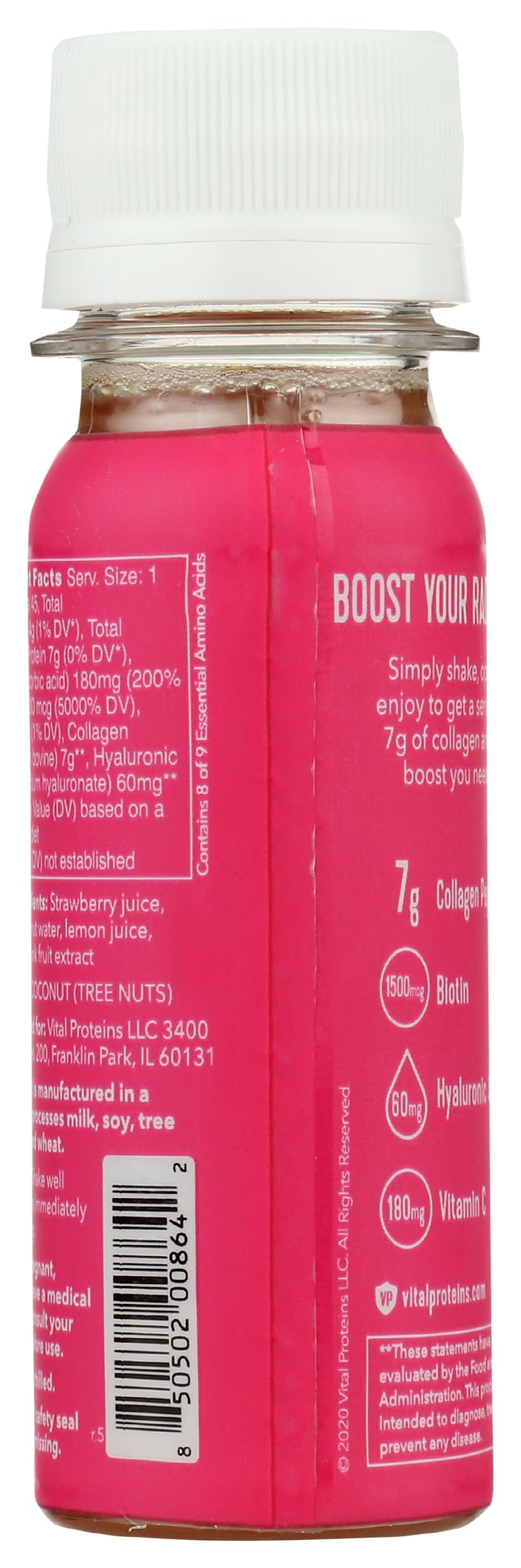 Vital Proteins Strawberry & Lemon Glow Collagen Shot, 2 FZ