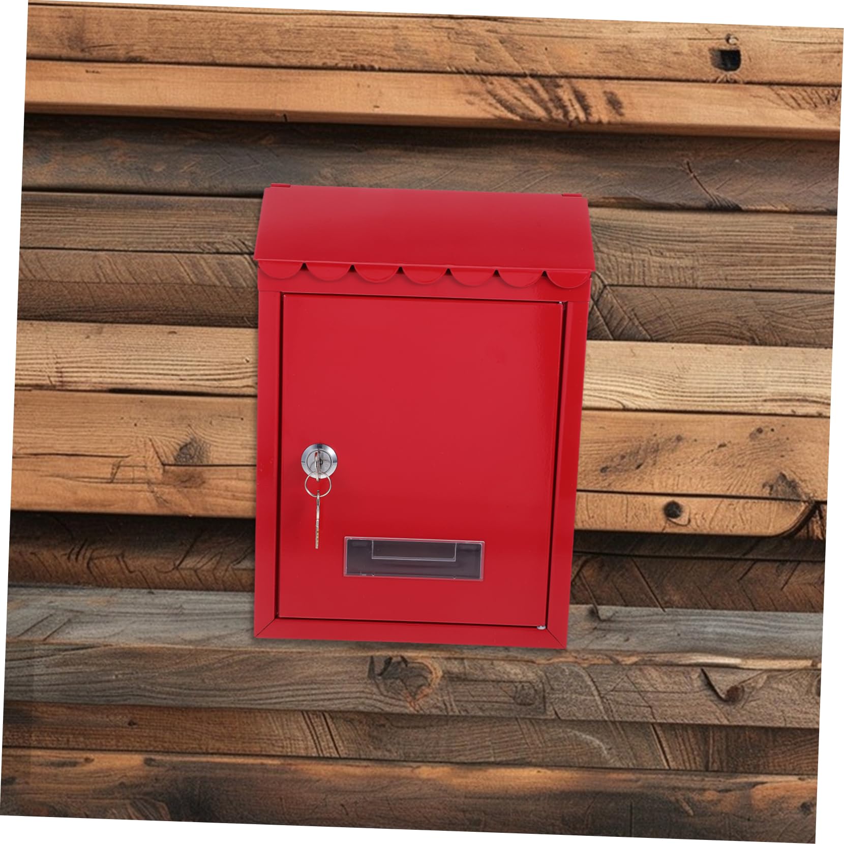 Uonlytech Wandbriefkasten Retro mit Schloss aus Blech Rot Große Kapazität Einfache Montage für Zuhause und Außenbereich