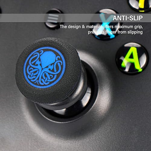 Miniatura 5 de Playrealm FPS Extensor de pulgar y cubierta de agarre de silicona de goma de impresión 2 juegos para Xbox Series XS y Xbox One Controller azul