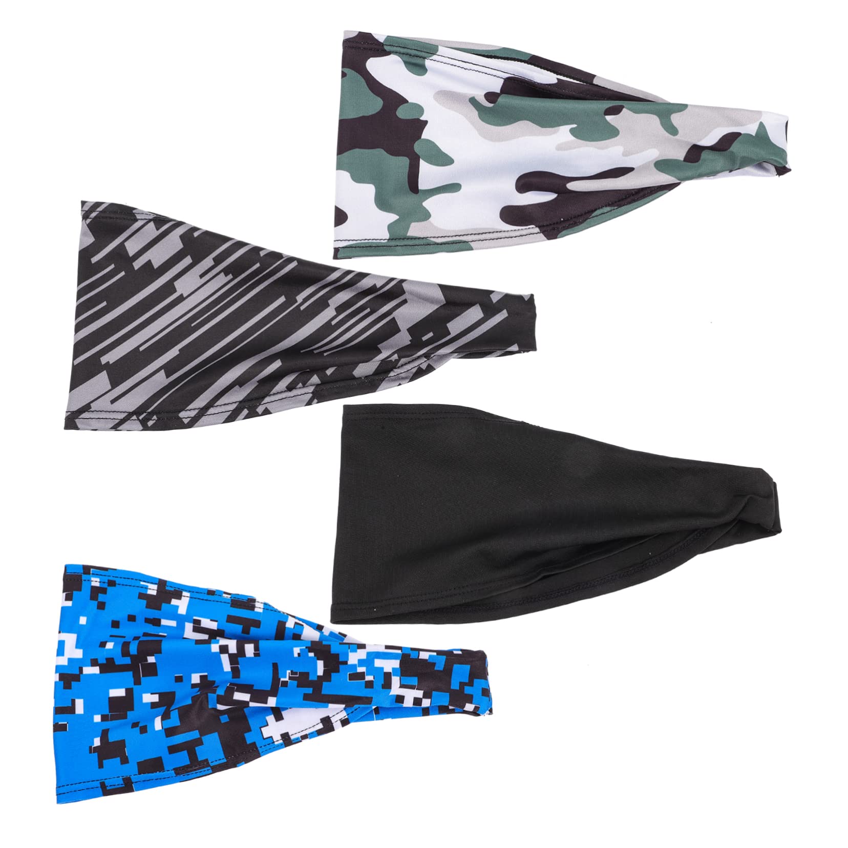 YARNOW Lot De 3 Bandeaux Élastiques Absorbant La Transpiration pour Homme Bandeau De Fitness Élégant pour Le Yoga La Course À Pied Doux pour La Peau 4 Pièces X 3