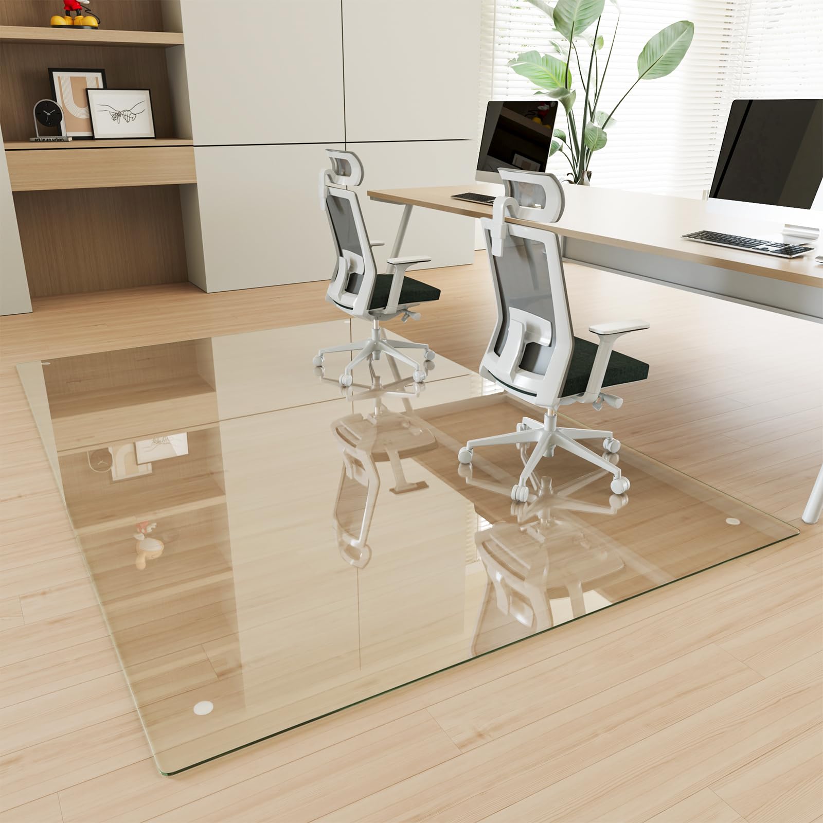 [Tempered Glass] 48" x 72" Glass Office Chair Mat for Carpet